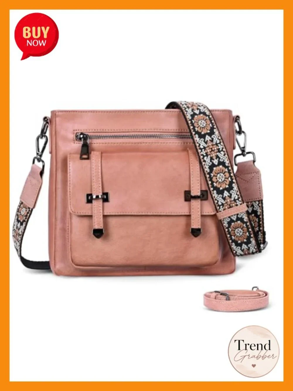 Soft Leather Crossbody Bag Women Multi Pockets Shoulder Handbag Adjustable